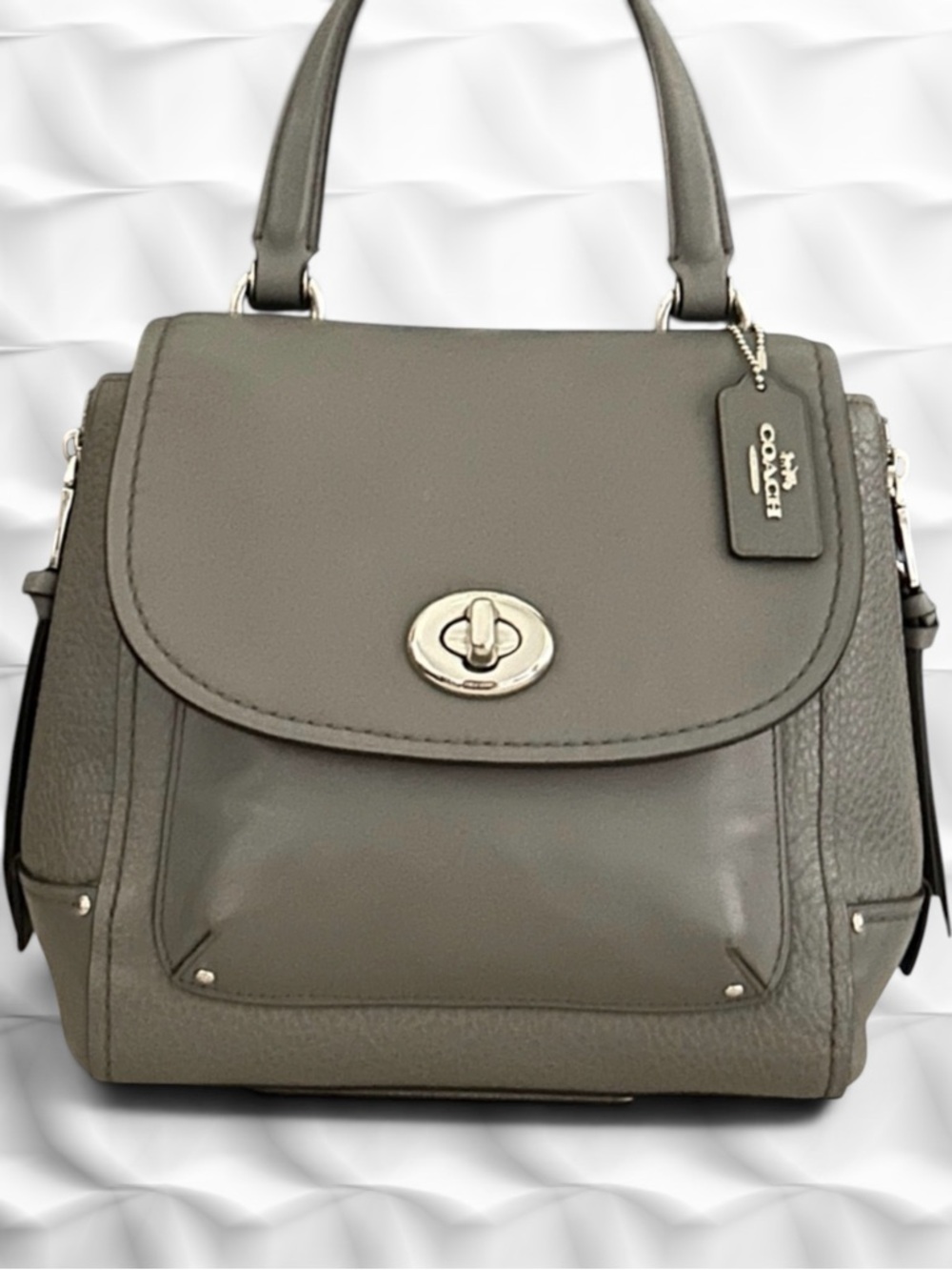 COACH Faye Convertible Buffalo Embossed Leather Backpack/Crossbody/TopHandle